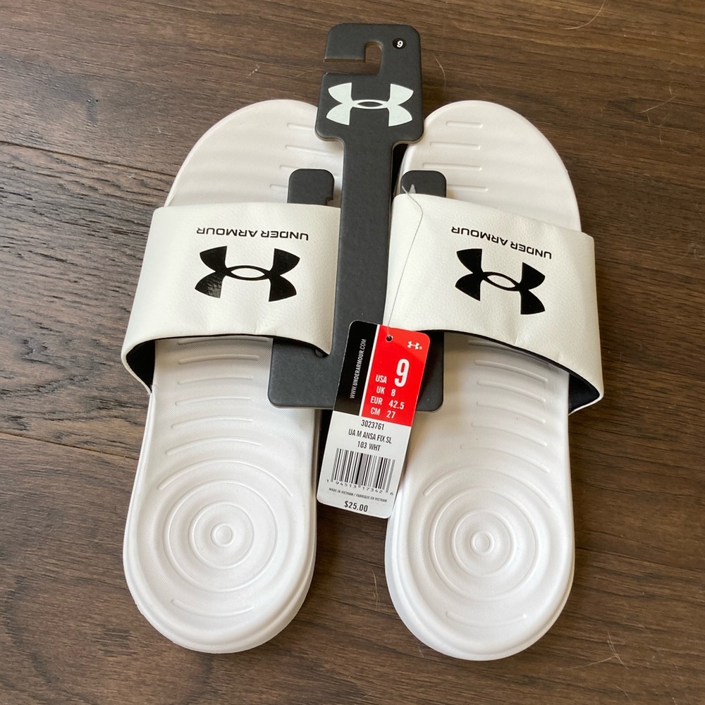 New Under Armour slides men’s size 9